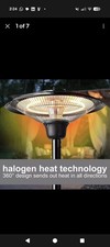 1.5KW Electric Patio Heater Free Standing Quartz Warmer Garden Outdoor 
