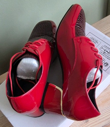Ladies red faux patent - faux,