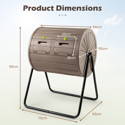Compost bin tumbler - bin, dual