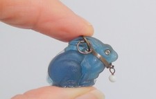 Antique CZECH Glass CRACKERJACK Cracker Jack Charm Bunny Rabbit