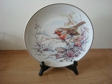 DECORATIVE PLATE FROM NBJ CHINA STAFFORDSHIRE WITH ROBIN PICTURE