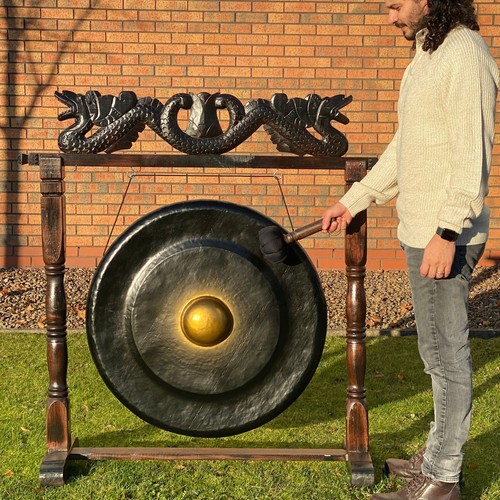 Large gong brown antique - in,