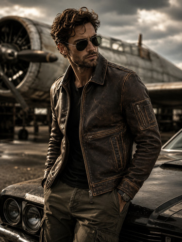 Men vintage bomber air - a2,