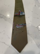 Vintage Hand Painted Silk Tie