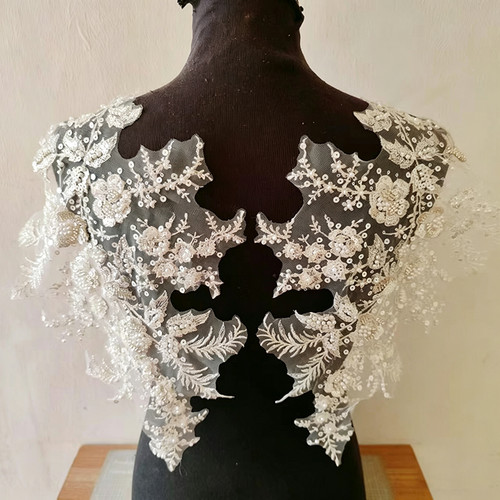 Pair beaded sequin lace - pair,