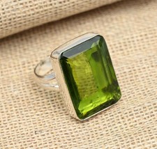 Peridot Gemstone Solid 925 Silver Handmade Wedding Gift Boho Ring All Size SB319