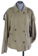 Zara Jacket Military Army Shacket Shirt Khaki Y2K Lyocell Double Breasted Size S