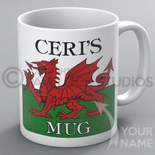 Wales Mug Mugs Name Welsh Flag