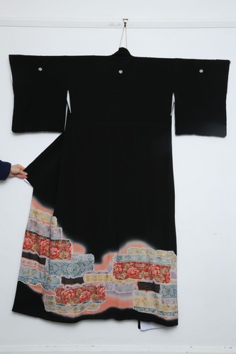 Vintage japanese kimono silk - kimono,