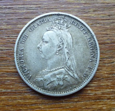 1887 Sixpence .925 Silver