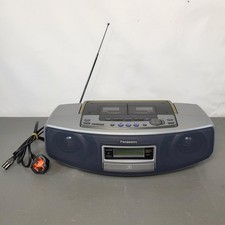 Panasonic RX-ED55 Boombox Stereo CD Radio Cassette Recorder Silver & Blue READ 