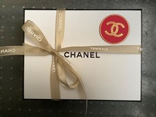 Chanel Black & White Gift Box 21x17x6cm Gold & Red Trimming & Tissue Paper 🛍️