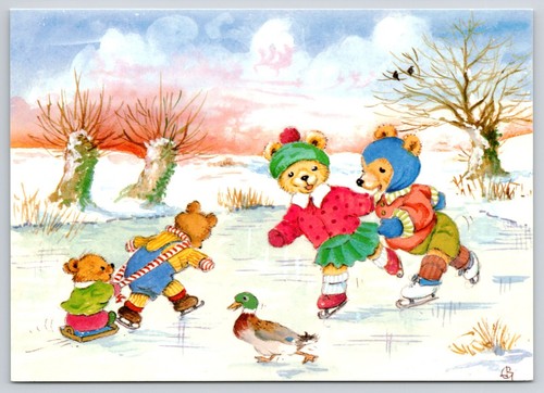 Teddy bears ice skating - ice,