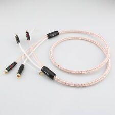 7N OCC Pure Copper Cord HiFi Audio Phono Turntable Tonearm Cable 2 RCA to 2 RCA