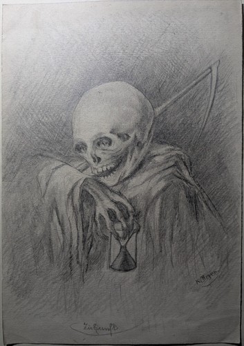 Death with hourglass and - with,