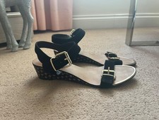 Dune ladies black ankle strap