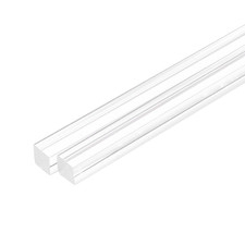 2pcs Acrylic Square Rods 1/2" x 10"/12mm x 250mm Clear