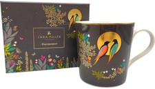 Portmeirion Sara Miller Chelsea Collection Dark Grey Birds Mug New in Box