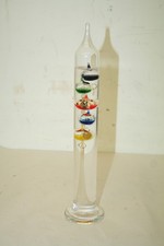 Galileo glass thermometer - glass, ~11"