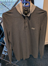 Hugo Boss Grey Long Sleeve Polo Shirt Size(M) New without tags