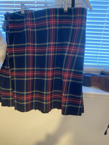Wool black stewart men kilt - stewart,