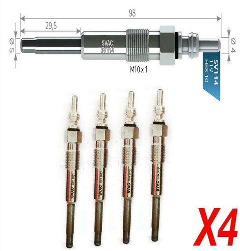 Svac heater glow plugs - 4x,