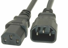 1M Metre Power Extension UPS PC Kettle Lead Cable Male to Female C13 C14 Socket 