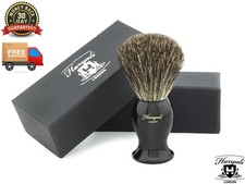 Mens Black Badger Hair Bristles Shaving Brush for Beard Shave in Aluminum Handle