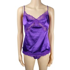 Agent Provocateur Luna Womens Purple Satin Camisole Briefs Set Size 3 NWOT