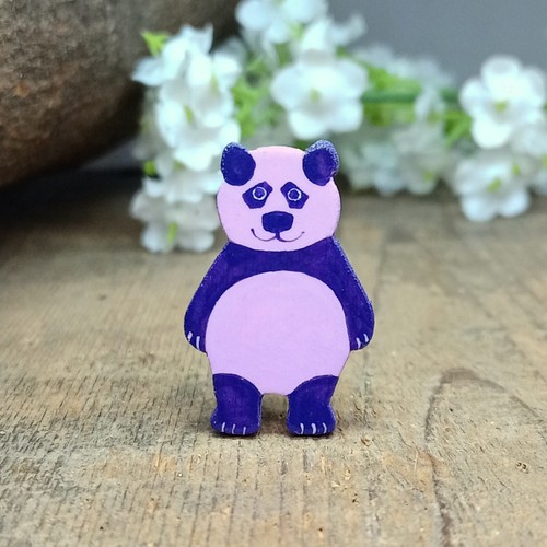 Purple panda gift handmade - panda,