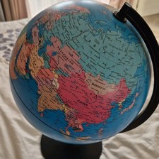 LARGE Rotating World Globe on stand APPROX 17 inches