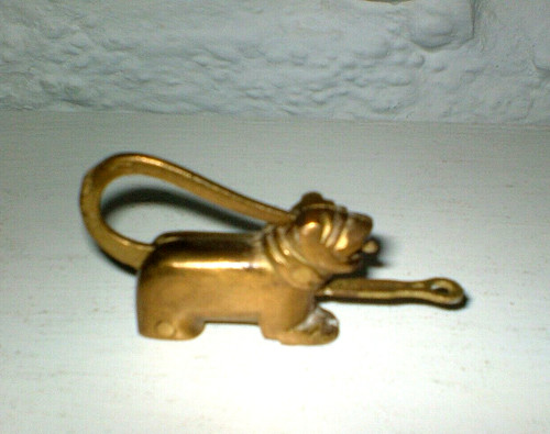 Vtg chinese brass foo dog - chinese,