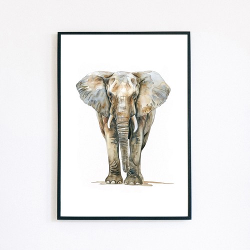 Watercolour elephant painting - watercolour,