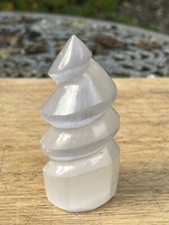 Selenite Unicorn Horn Spiral