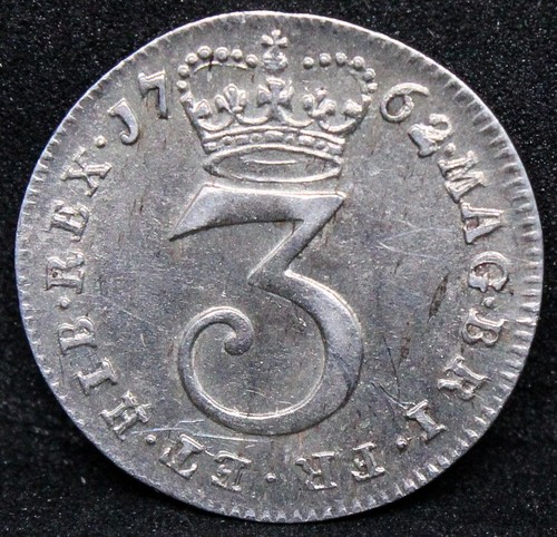 1762 maundy pence george - maundy, 3
