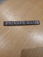 Antique Carved Welsh Slate Sign Private Road Folk Art