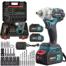 2 Battery Cordless Drill 21V Electric Screwdriver Set Impact Wrench Car Repair