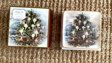Pottery Barn Set of 4 Nostalgic Tree Christmas 15cm Square Appetizer Side Plates