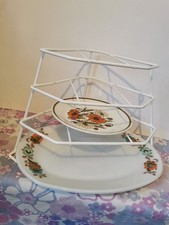 4 TIER CORNER PLATE STORAGE RACK, STAND STACKER HOLDER  CUPBOARD SHELF UNIT 