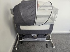 Electric Baby Bassinet 3-in-1 Bedside Sleeper, Rocking Crib w/ Remote