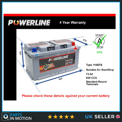 Efb car battery fits vauxhall - fits,