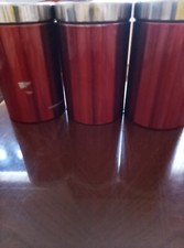 Morphy Richards Accents Red Tea Coffee Sugar Canisters Stainless Steel 974069