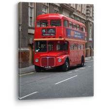 Red Bus Old Style Antique in London Luxury Canvas Wall Art Large Picture Print