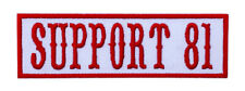 Red White 81  Outlaw MC support Biker Patch (iron on Sew on  4.0 Inch)
