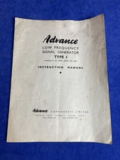 Advance, Low Frequency Signal Generator, Type J, Instruction Manual (box 4)