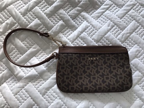 Dkny purse wristlet brown tan - purse/wristlet, brown,tan