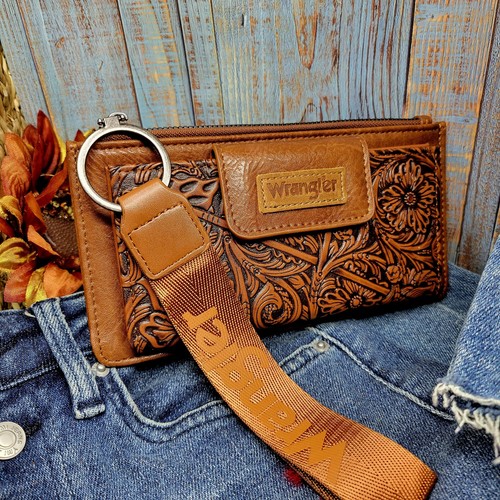 Wrangler brown floral tooled - wrangler,