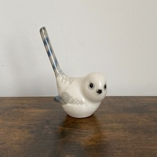 Lomonosov USSR Porcelain Long Tailed Tit Figurine 4" Vintage Ceramic Bird