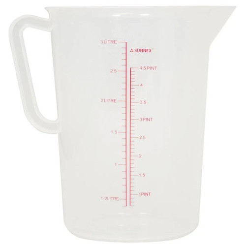 Plastic measuring jug litre - plastic, 3