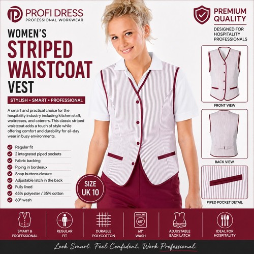 Womens striped waistcoat - striped,